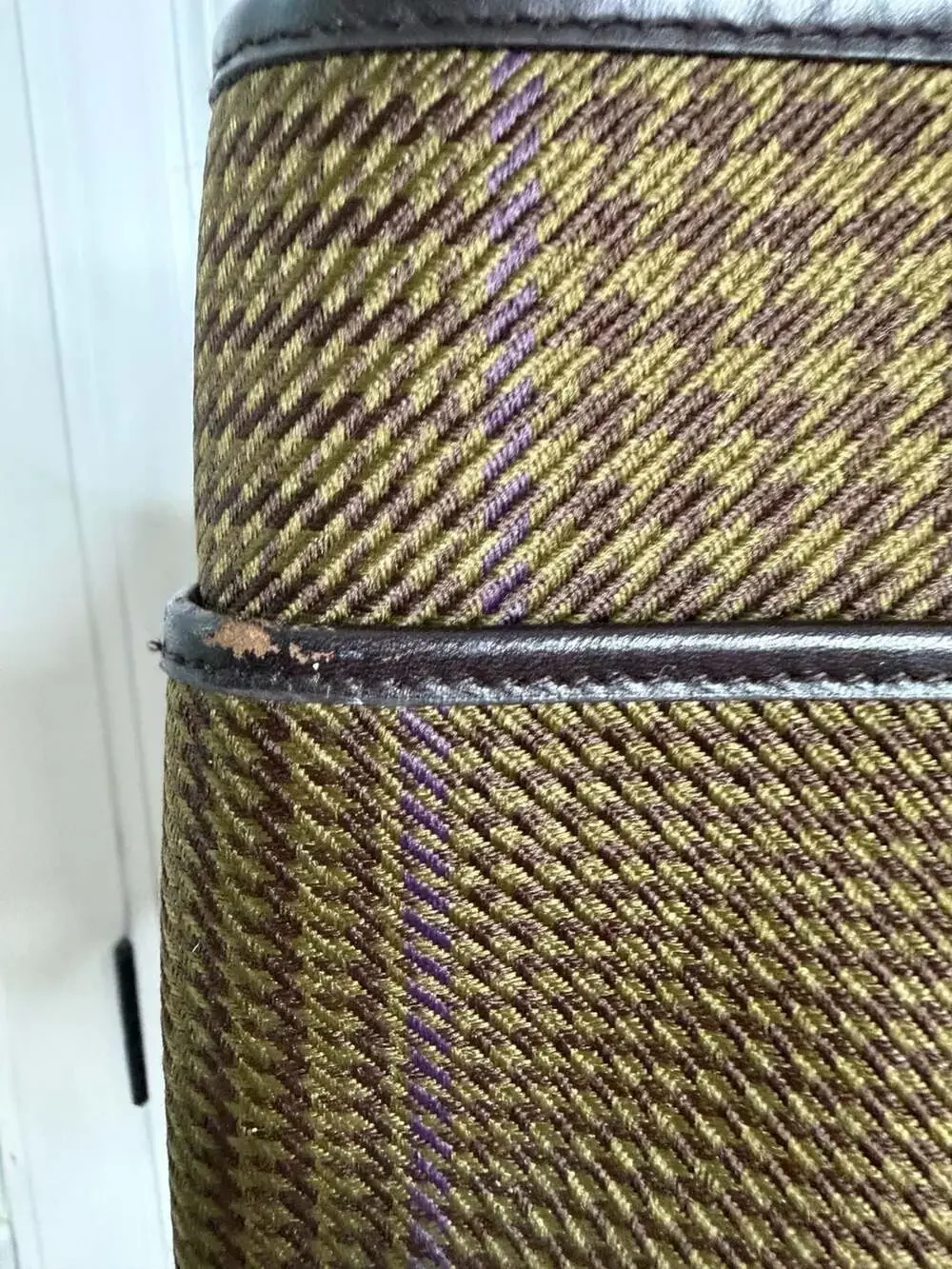 Y2K Lauren Ralph Lauren Vintage Houndstooth Plaid Tote Bag with Leather Trim
